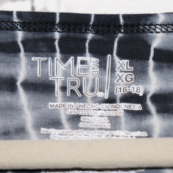 π€ Time and Tru XL Tie-Dye Tee β Gray & White β Soft Stretch Cotton Blend - Picture 3 of 6